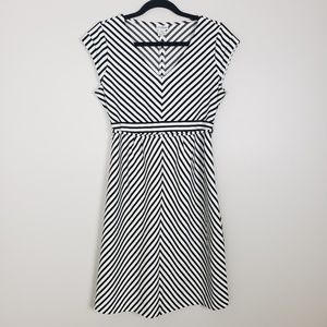 Black and White Striped Maternity Dress